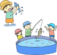 つかみどり、ニジマス釣り